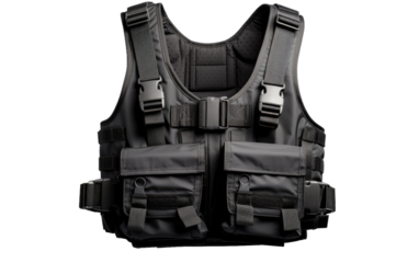 Adjustable Vests Elevate Every Exercise also a Bullet Proof Jacket in Black Color on a White or Clear Surface PNG Transparent Background