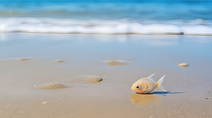Fototapeta na wymiar A fish in the sand, generative ai