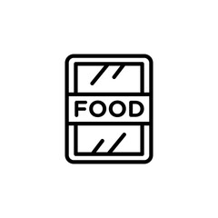 Food Tray line icon. Cooking Accessory icon in black and white color.