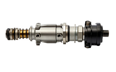 Advanced Fuel Injector Ensures Exact and Consistent Fuel Delivery on a White or Clear Surface PNG Transparent Background
