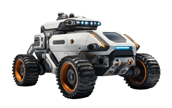 Advanced Space Exploration Rover, Your Futuristic Guardian in Celestial Exploration on a White or Clear Surface PNG Transparent Background