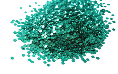 Green Glitter Infuses Magic and Mystique into Artistic Creations on a White or Clear Surface PNG Transparent Background