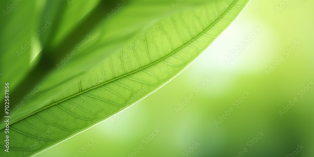 Poster the close-up of leaf texture in green abstract nature background with a soft focus. exuberant image.