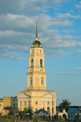 Fototapeta na wymiar Ilyinsky single-throne cathedral in Rossosh, Voronezh region. Russia. June 8, 2012.