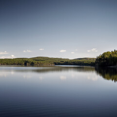 Fototapeta premium reflection of trees in the water