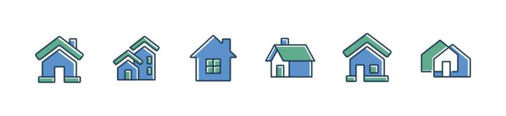 simple house icon set - property home symbol vector illustration