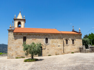 Fototapeta na wymiar Church of São Cristóvão de Nogueira. Cinfães, Portugal.