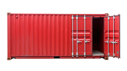 Cargo container loading isolated on transparent and white background.PNG image.