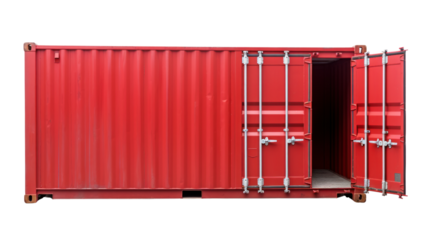 Cargo container loading isolated on transparent and white background.PNG image.
