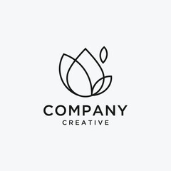 Drops  leaf abstract logo design