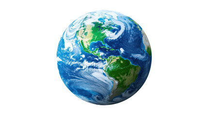 Blue planet earth isolated on white background. - obrazy, fototapety, plakaty