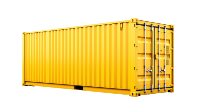 Cargo container loading isolated on transparent and white background.PNG image.
