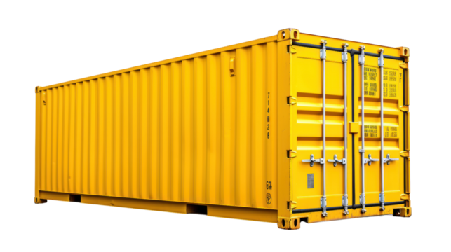 Cargo container loading isolated on transparent and white background.PNG image.