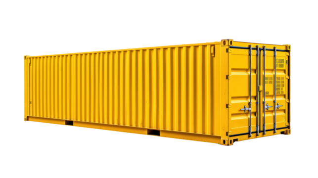 Cargo container loading isolated on transparent and white background.PNG image.