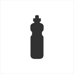 Obraz premium Water bottle silhouette, Vector Silhouettes of Black Plastic Bottle. Stock vector illustration isolated on white background.