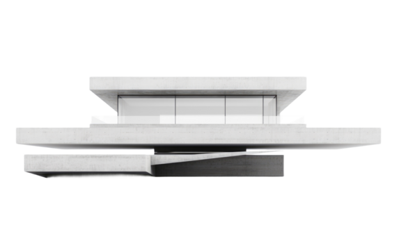 The Sublime Simplicity of a Minimalist Architectural Masterpiece House on a White or Clear Surface PNG Transparent Background