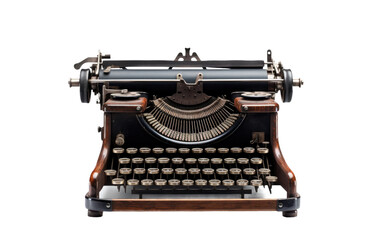 Resonating Creativity in Each Keystroke of a Typewriter on Paper on a White or Clear Surface PNG Transparent Background