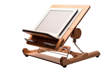 Adjustable Book Holder Stand for Effortless Reading on a White or Clear Surface PNG Transparent Background
