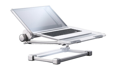 Productivity with a Nexus of Features in a Laptop Stand on a White or Clear Surface PNG Transparent Background