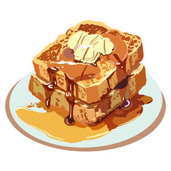 French toast with honey and butter on top