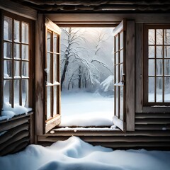 window in the snow