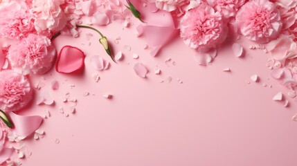 Babys Breath Flowers. Wedding Theme on Pink Background