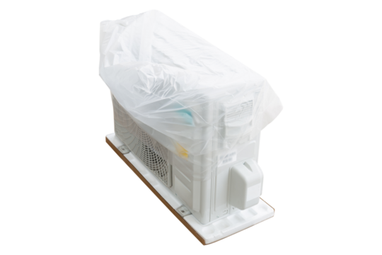 Condensing unit of air conditioning systems, Condensing unit in plastic cover, Air compressor for outdoor installation