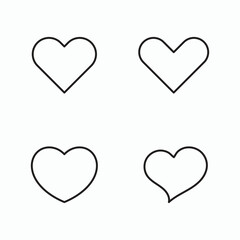 Set of  heart icons on white background (Editable Stroke), Vector illustration