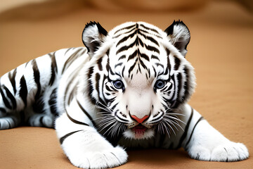 Draw a very cute baby white tiger
Generative AI