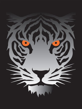 Tiger, face of chaos illusion, cuts both ways hybrid image illusion, ferrofluid