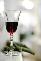 red wine in the flute
