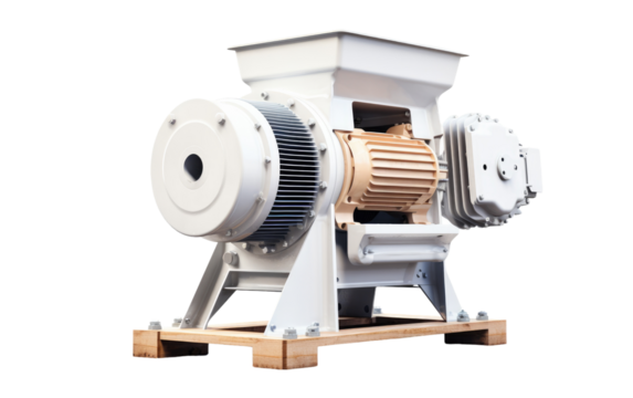 Turbo Pulse Grinding Innovator Revolutionize Processing with the Turbo Powered Hammer Mill on a White or Clear Surface PNG Transparent Background