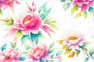Abstract beautiful oil painting flower illustration