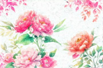 Abstract beautiful oil painting flower illustration