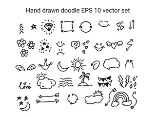 Hand drawn doodle EPS 10 vector set