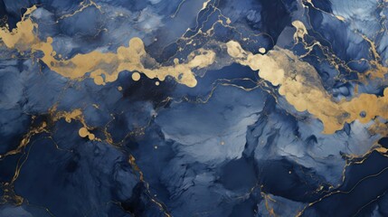 Fototapeta premium Sleek Navy and Gold Marble Pattern