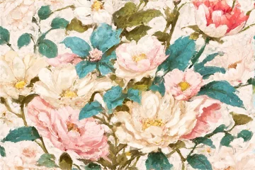 Deurstickers Abstract beautiful oil painting flower illustration © yang