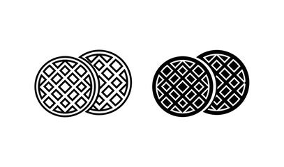 Waffle icon set. Vector illustration