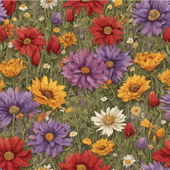 Colorful flowers background, Flowers patterns with a summer scent.