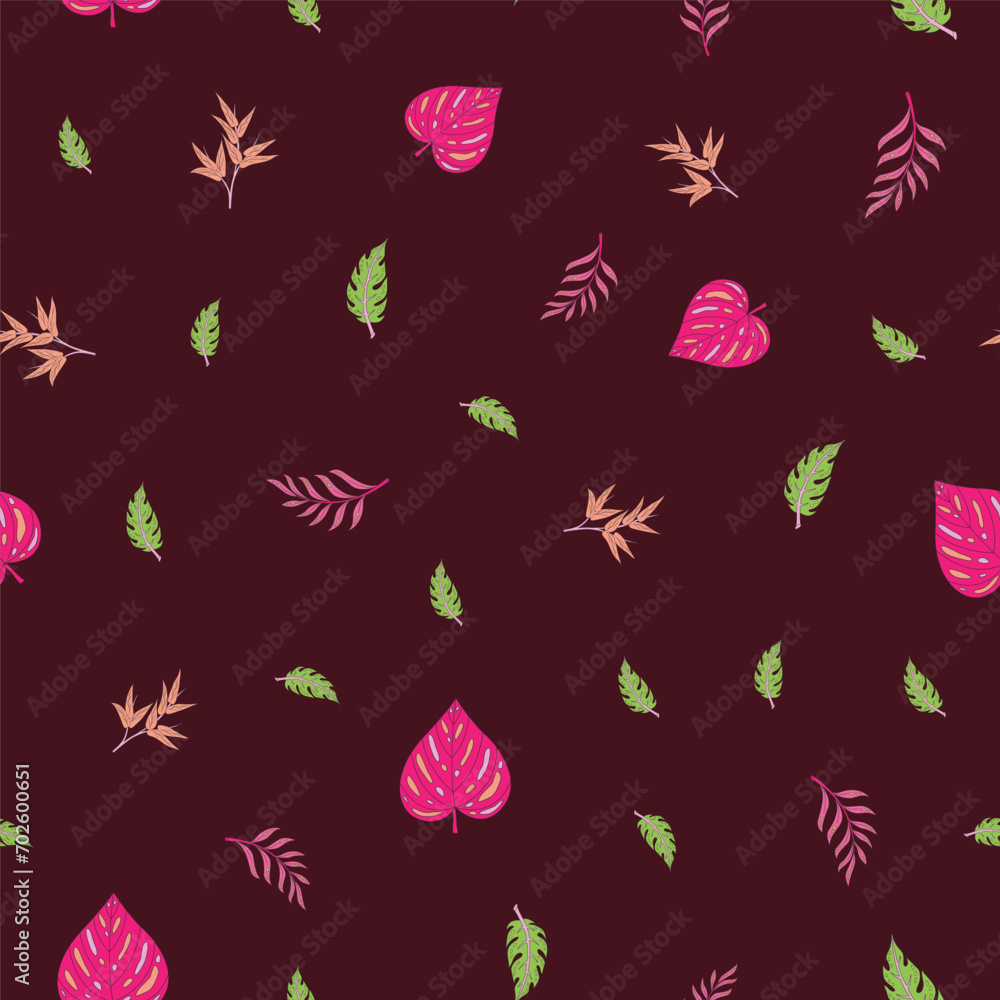 Aufkleber seamless tropical leaf pattern. perfect for decoration and textiles. vector surface repeat pattern. 