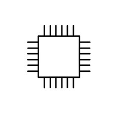 Simple Chip Line Icon 
