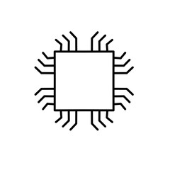 Simple Chip Line Icon 