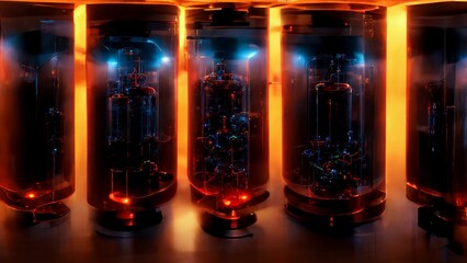 quantum computer futuristic technology abstract background future