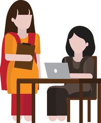 Indian women working vector illustration