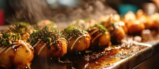 Obraz premium Well-liked Japanese treat called takoyaki