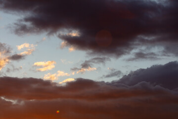 Colorful clouds at sunrise. Background