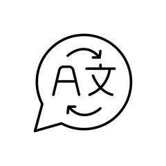 Chat translation outline icons, minimalist vector illustration ,simple transparent graphic element .Isolated on white background