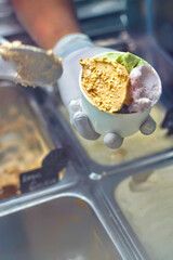 A Bowl of Colorful Ice Cream