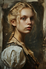 oil painting portrait of woman