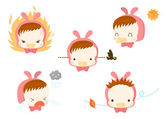 아기 얼굴 일러스트